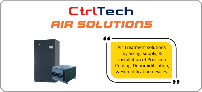 CtrlTech CRAC, dehumidifier, and humidifiers